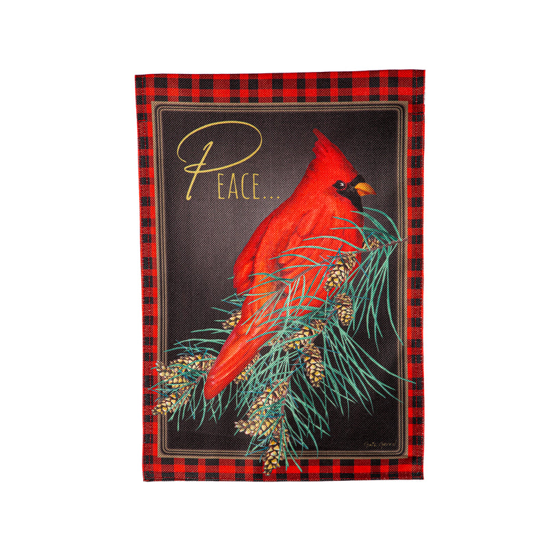 Cardinal Peace Burlap House Flag,13b12496