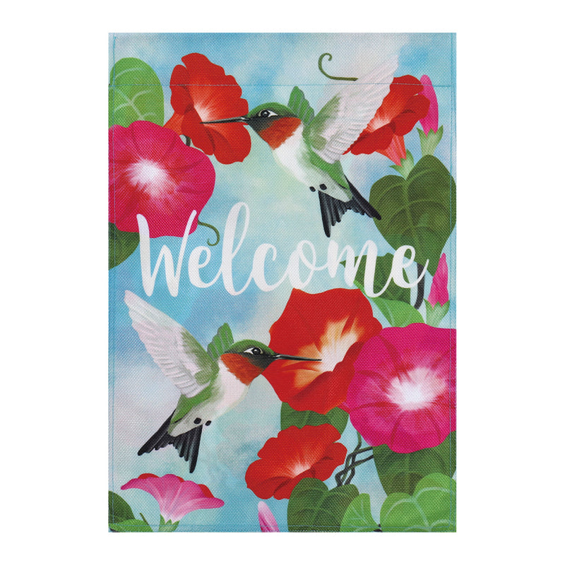 (Meadow Creek)Hummingbird Hibiscus, House Burlap,13b9939