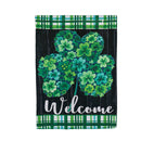 Shamrock Flowers House Textured Suede Flag,13es10189
