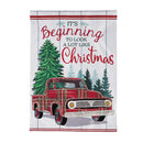 Plaid Christmas Truck House Linen Flag,13l10616