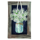 Hanging Mason Jar House Linen Flag,13l10892