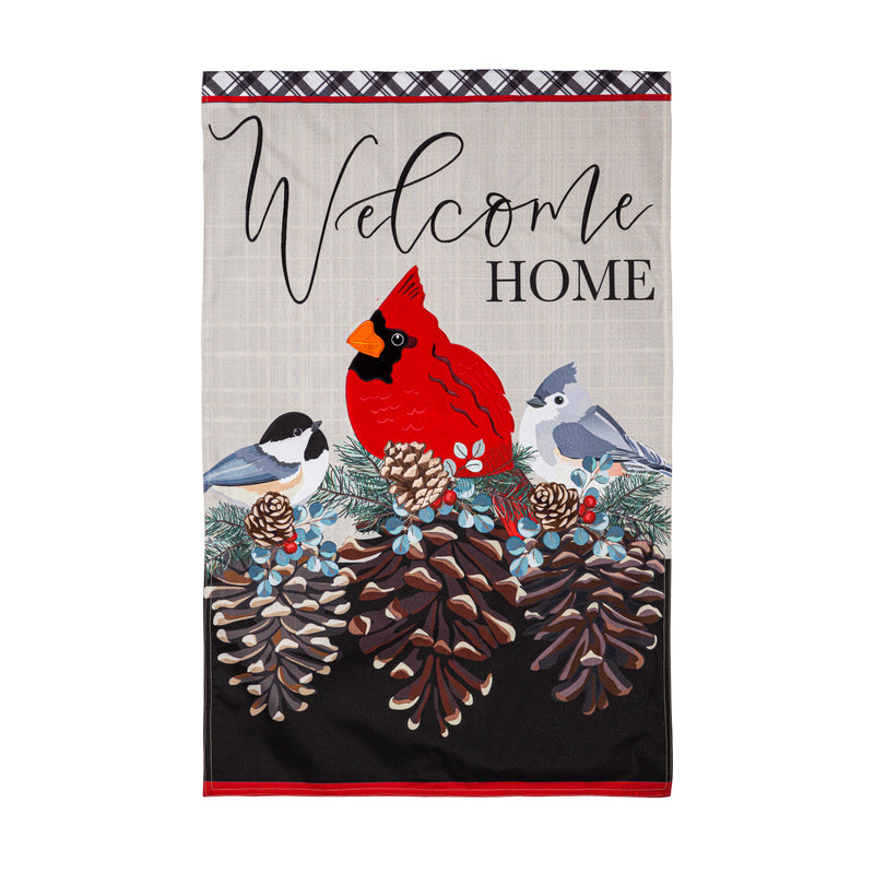 Songbirds and Pinecones Linen House Flag,13l11238