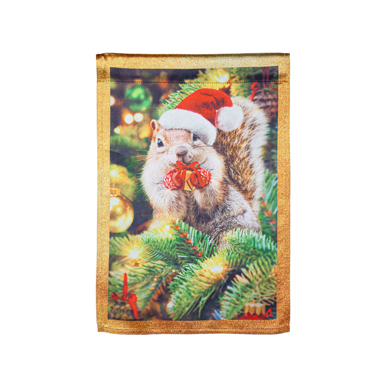 Santa Squirrel Lustre House Flag,13lu10827