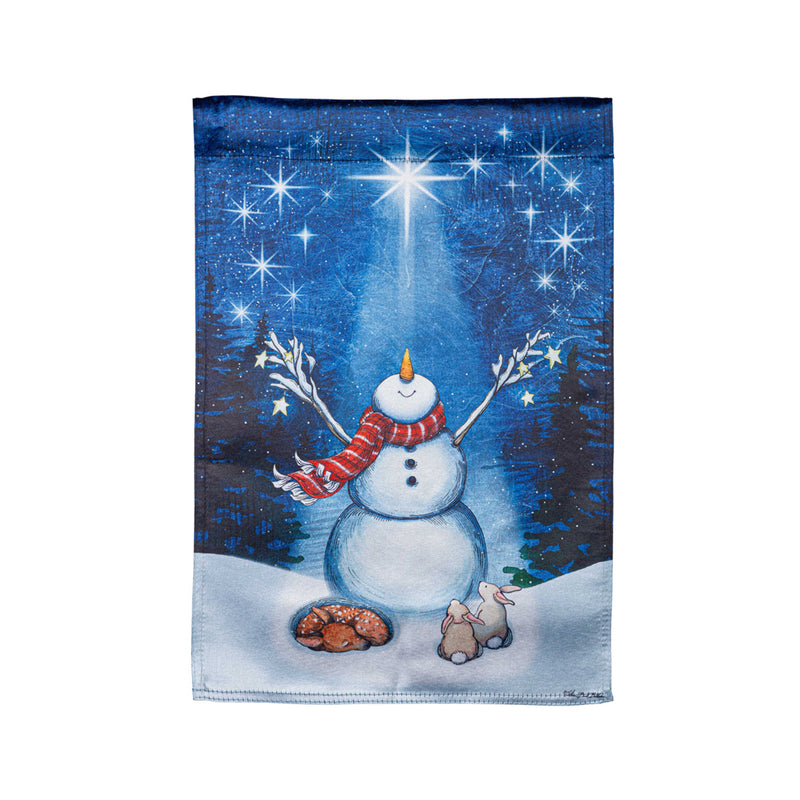 Star Heart Snowman Lustre House Flag,13lu11134