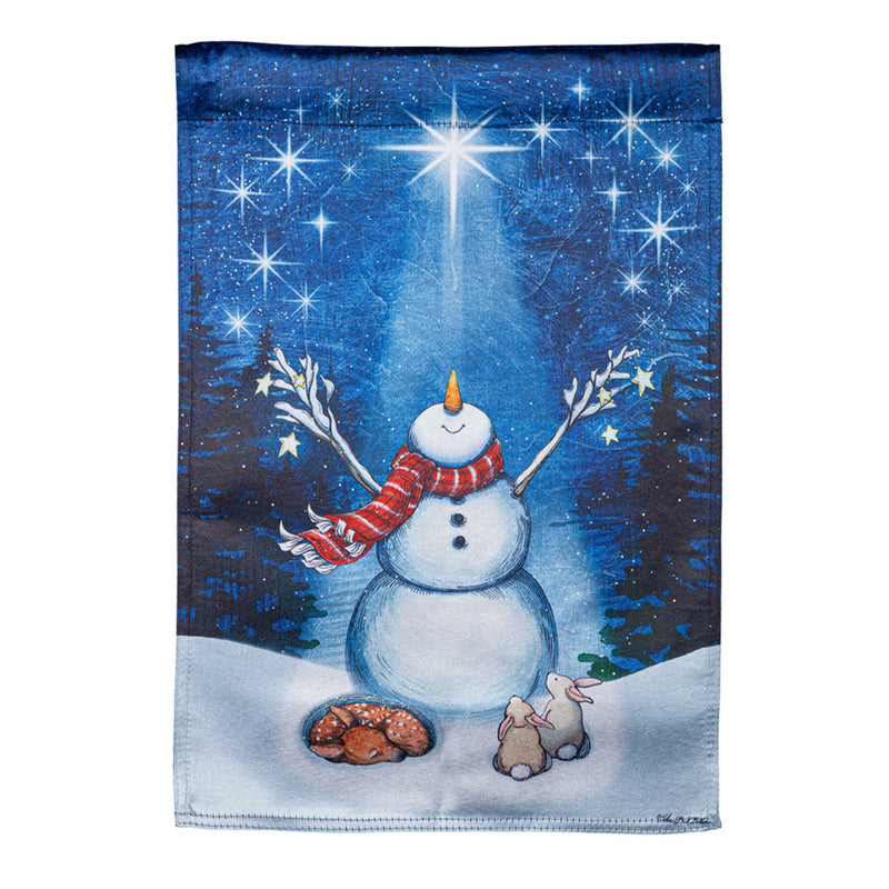 Star Heart Snowman Lustre House Flag,13lu11134