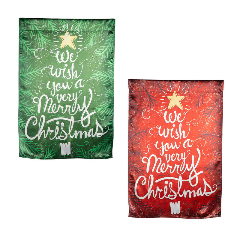 We Wish You a Merry Christmas Lustre Reversible House Flag,13lu11319fb