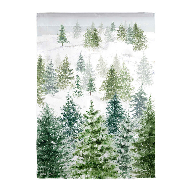 Snowy Forrest Lustre House Flag,13lu11323