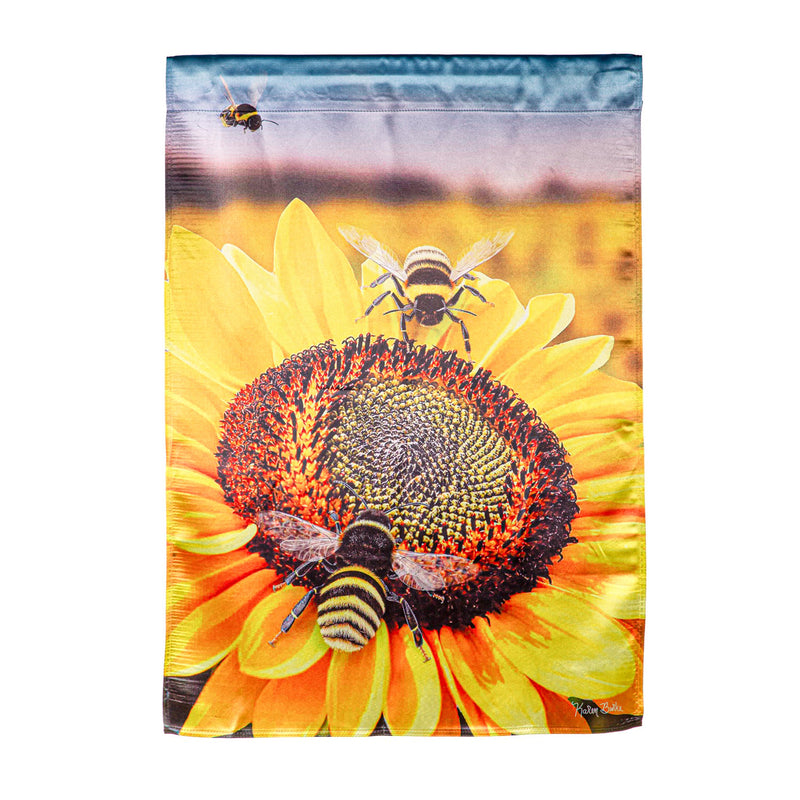 Bees on the Sunflower Lustre House Flag,13lu11436