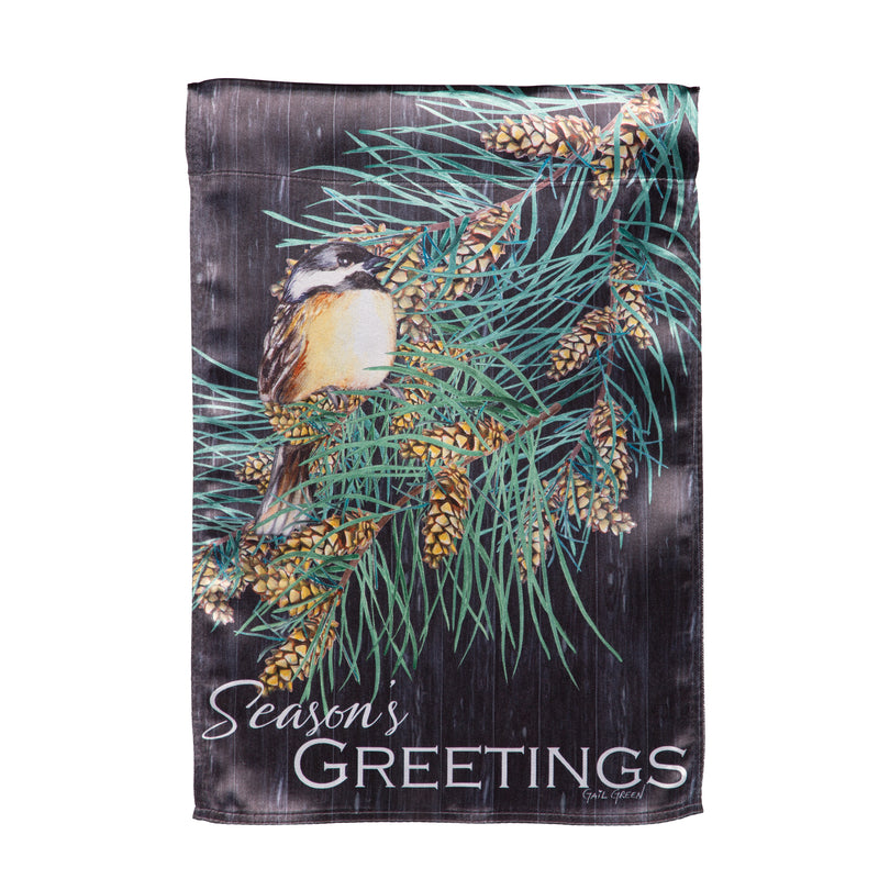 Season's Greeting Bird Lustre House Flag,13lu12225