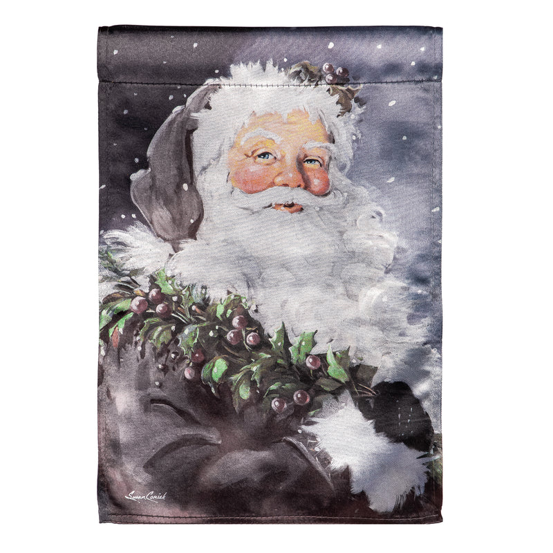 Santa in the Winter Lustre House Flag,13lu12373