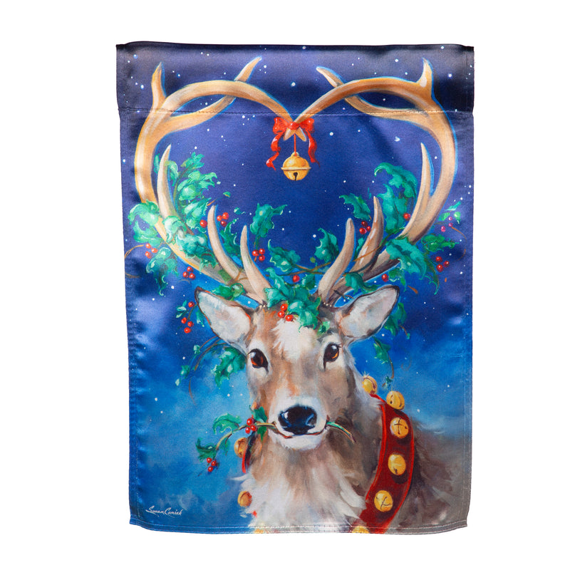 Santa's Reindeer Lustre House Flag,13lu12398