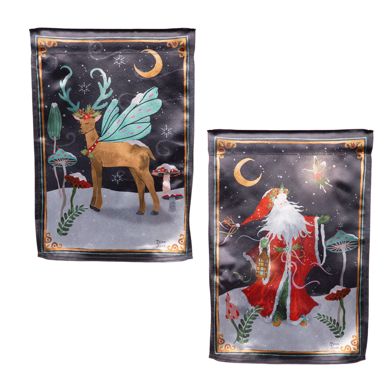 Santa's Forest of Wonder Reversible Lustre House Flag,13lu12408fb