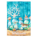 Beach Mason Jar Moire House Flag,13m11558