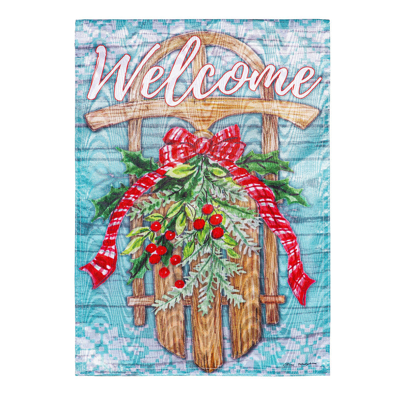 Welcome Sled Moire House Flag,13m11559