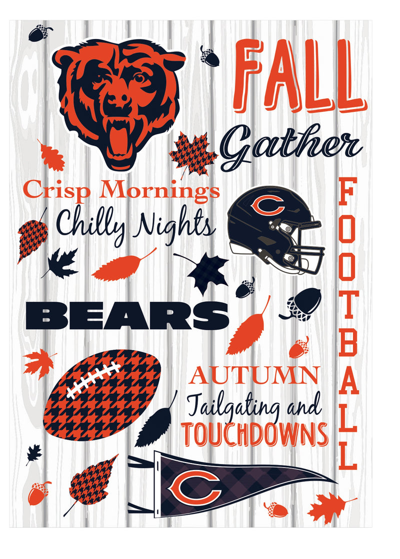 Chicago Bears, Moire Flag, House Size, Fall Seasonal,13m3805