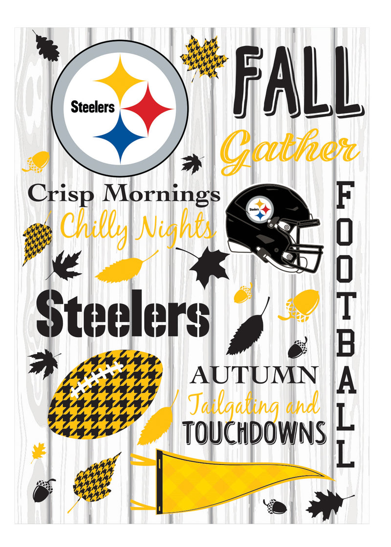 Pittsburgh Steelers, Moire Flag, House Size, Fall Seasonal,13m3824