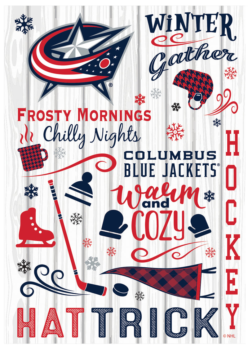 Columbus Blue Jackets, Moire Flag, House Size, Fall Seasonal,13m4357