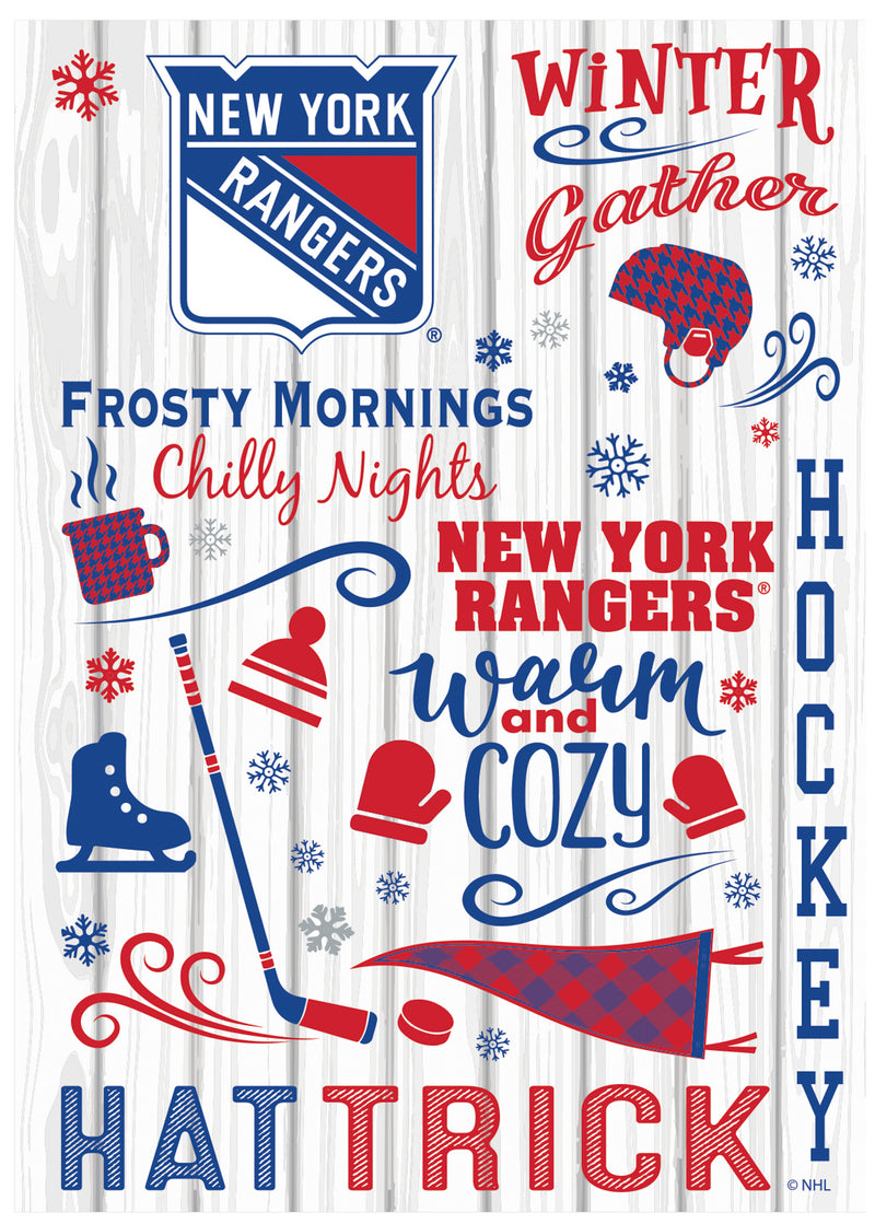 New York Rangers, Moire Flag, House Size, Fall Seasonal,13m4368