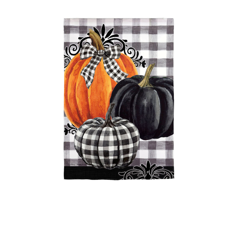 Pumpkin Check House Suede Flag,13s10013