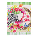 Spring Florals Wreath House Suede Flag,13s10171