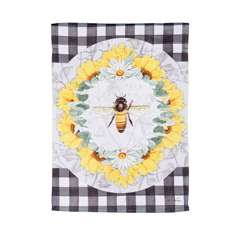 Honey Bee and Flowers House Suede Flag,13s10307