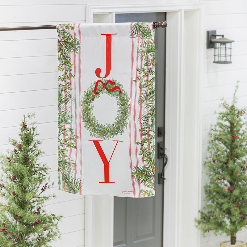 Joy Wreath House Suede Flag,13s10626