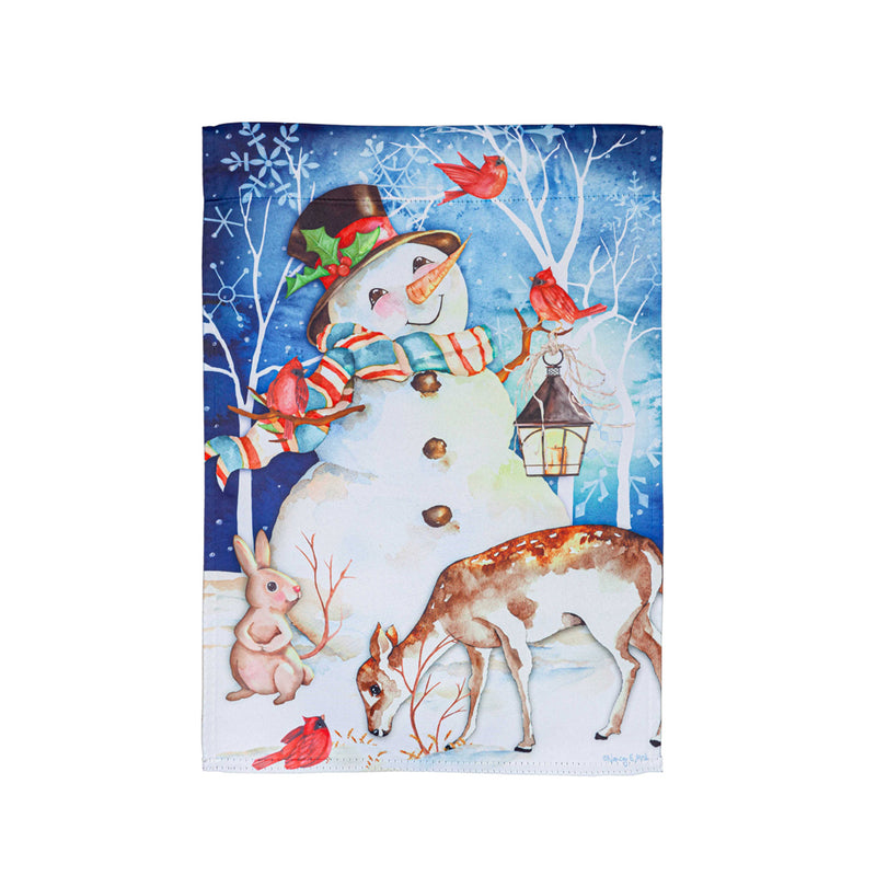 Sweet Snowman and Friends Suede House Flag,13s11121