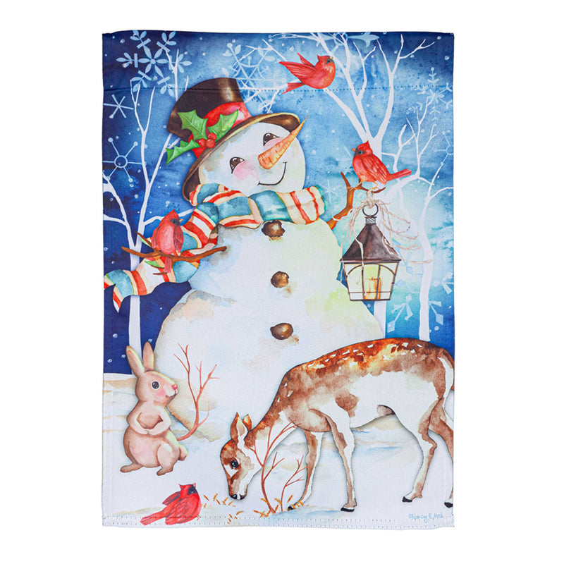 Sweet Snowman and Friends Suede House Flag,13s11121