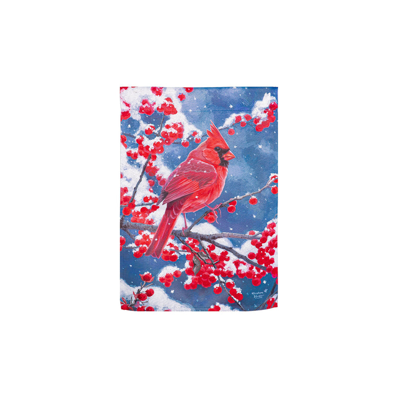 Red Cardinal Suede House Flag,13s12170