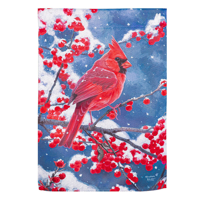 Red Cardinal Suede House Flag,13s12170