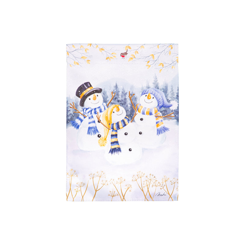 Happy Snowmen Suede House Flag,13s12180