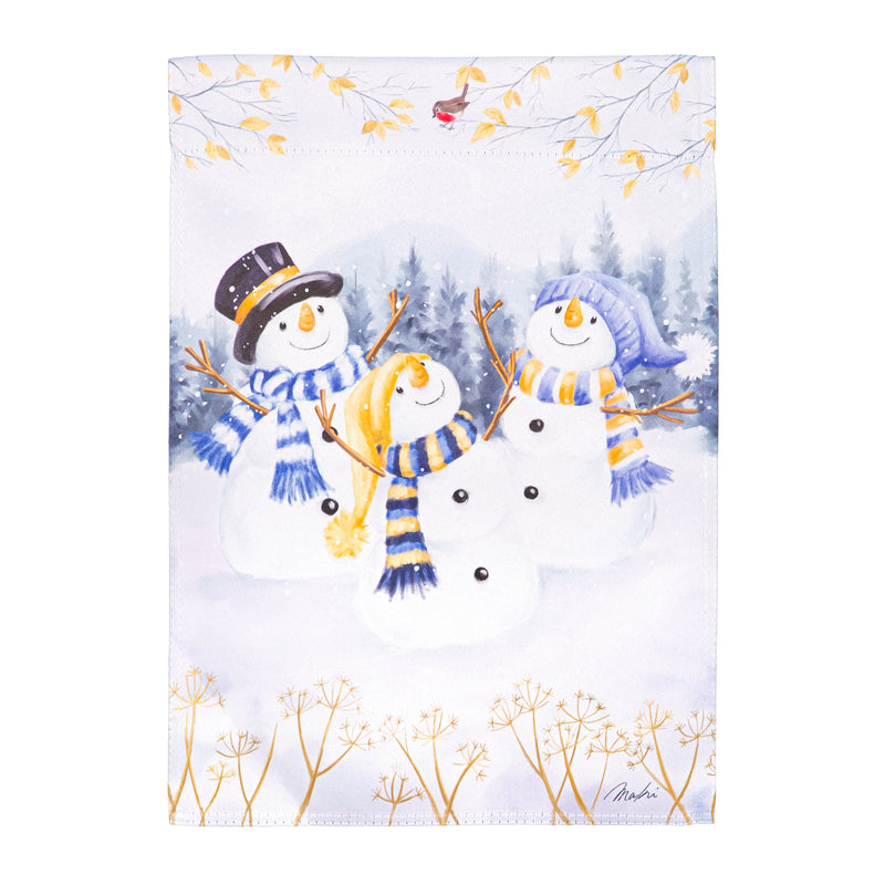 Happy Snowmen Suede House Flag,13s12180