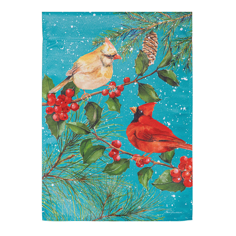 Cardinal Couple Suede House Flag,13s12184