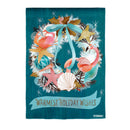 Coastal Christmas Wreath Suede House Flag,13s12428