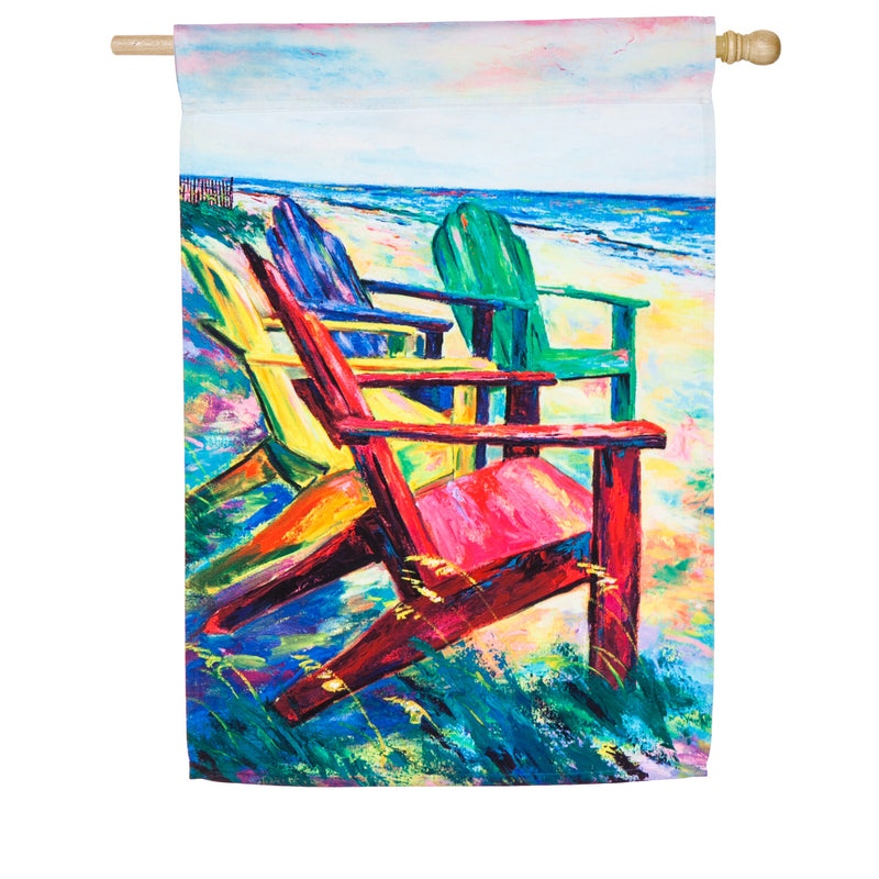 Colorful Adirondacks House Satin Flag,13a4796