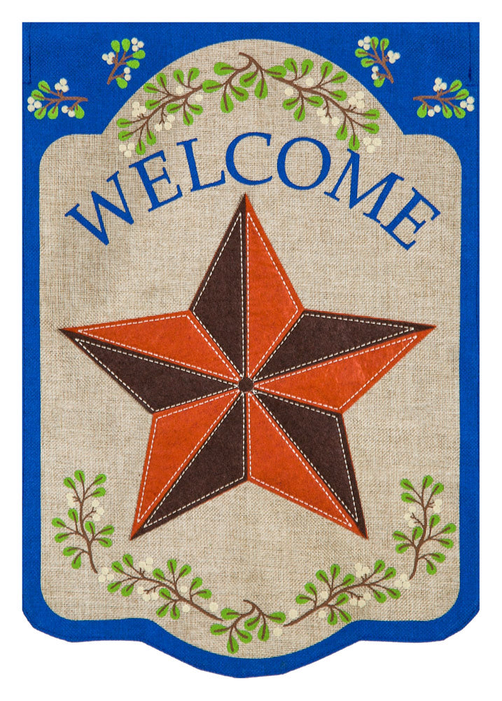 Country Star House Burlap Flag,13b3759