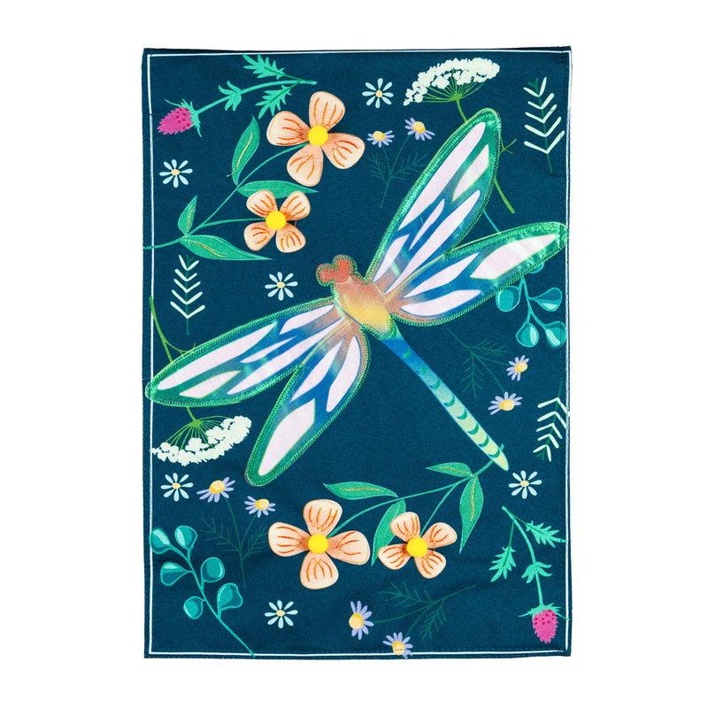 Dragonfly Garden House Linen Flag,13l9611