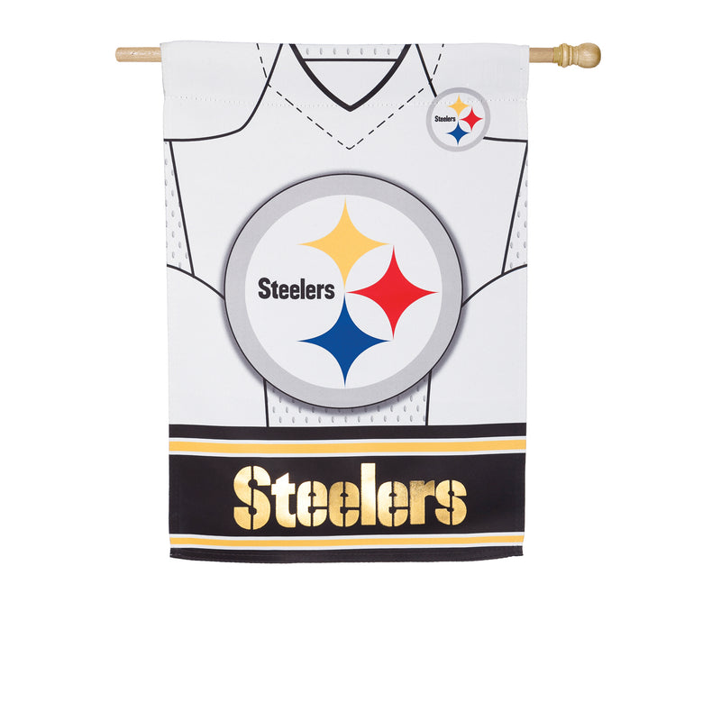 Flag, DS Suede, Foil, Reg, Jersey, Pittsburgh Steelers,13s3824blj