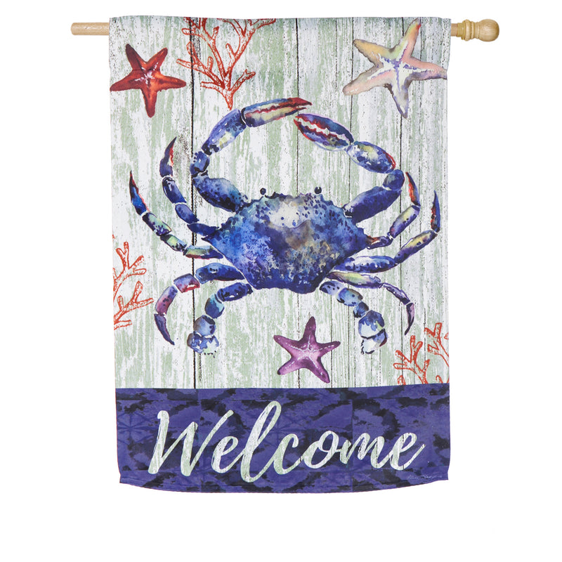 Welcome Crab House Suede Flag,13s4794