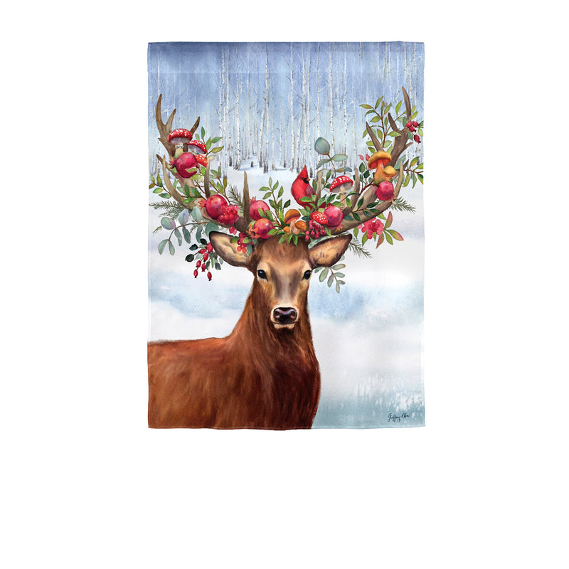 Woodland Deer Garden Satin Flag,14a10068