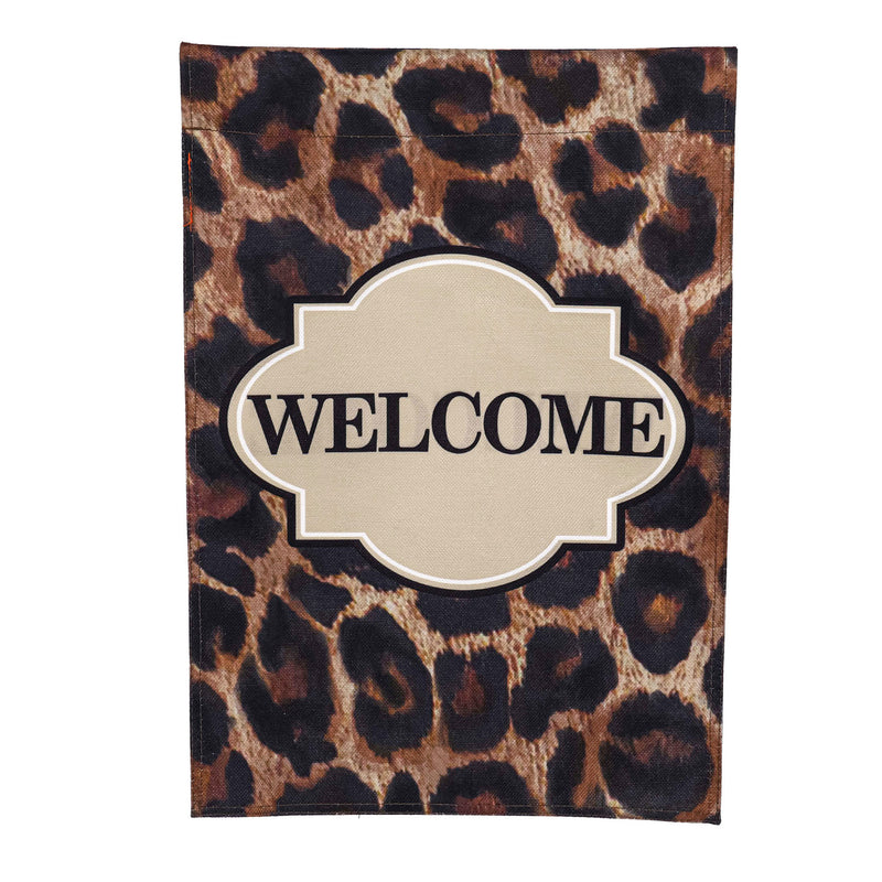 Animal Print Welcome Garden Burlap Flag,14b10033