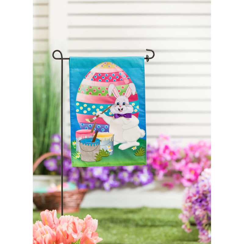 Bunny Painting Easter Egg Garden Burlap Flag,14b10125