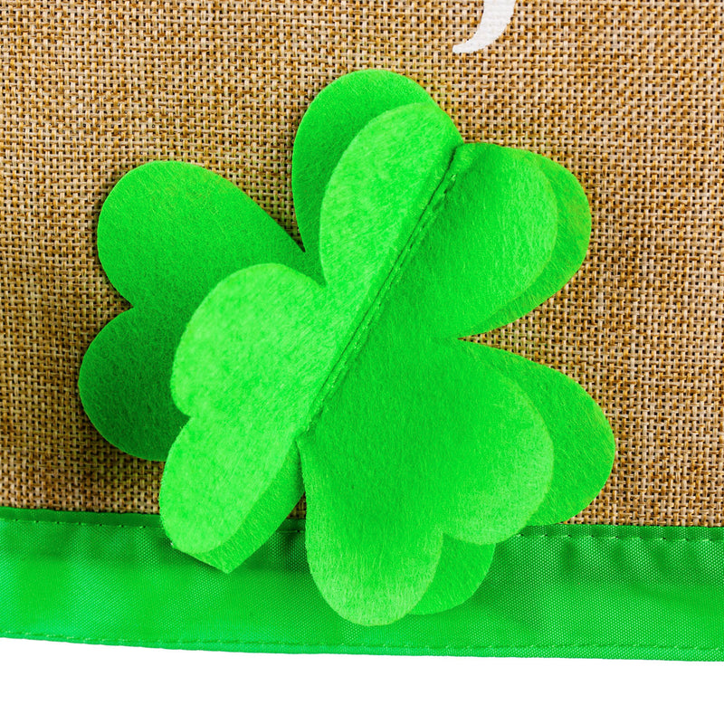 St. Patrick's Day Shamrock Garden Burlap Flag,14b10128