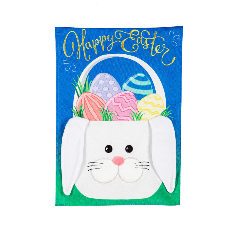 Easter Bunny Basket Garden Burlap Flag,14b10148