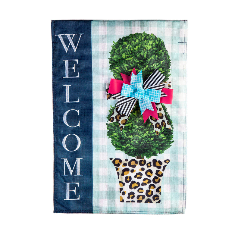 Animal Print Pot Topiary Garden Burlap Flag,14b10272