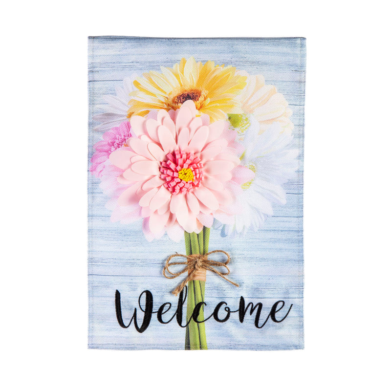 Bunch of Gerbera Daisies Garden Burlap Flag,14b10273