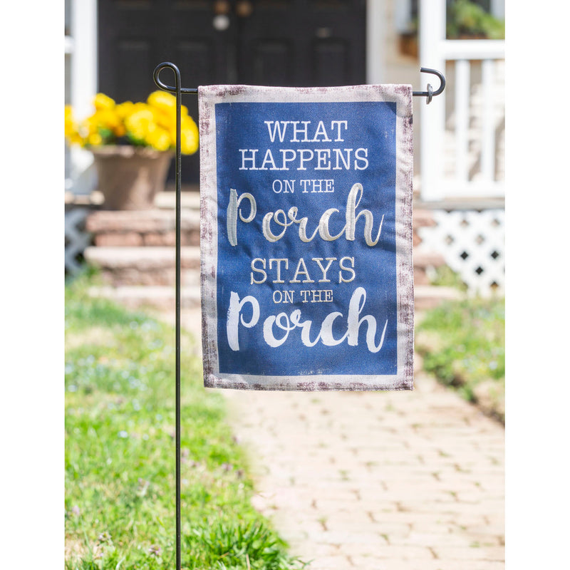 Stays on the Porch Garden Burlap Flag,14b10319