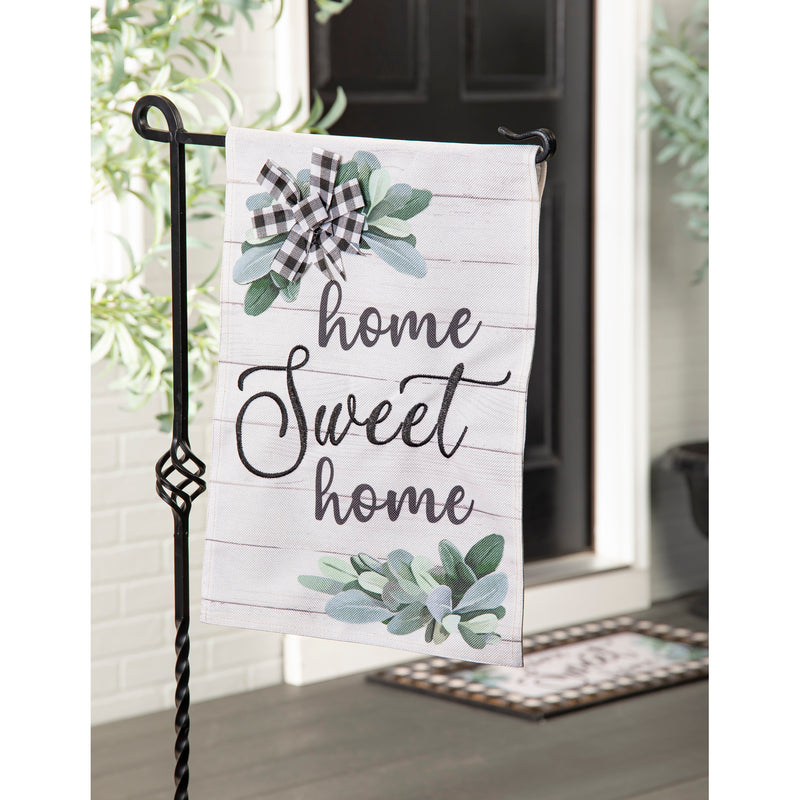 Home Sweet Home Eucalyptus Garden Burlap Flag,14b10765