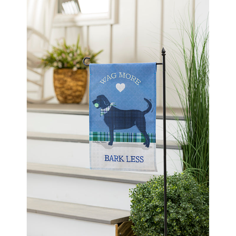 Wag More, Bark Less Garden Burlap Flag,14b10783