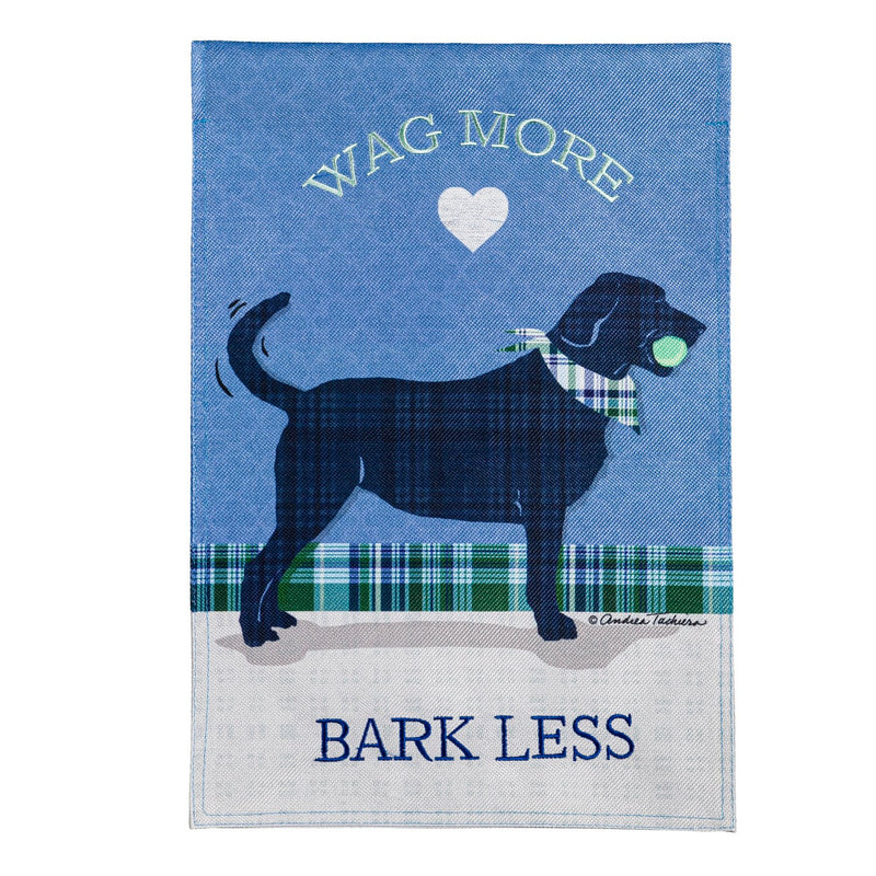 Wag More, Bark Less Garden Burlap Flag,14b10783